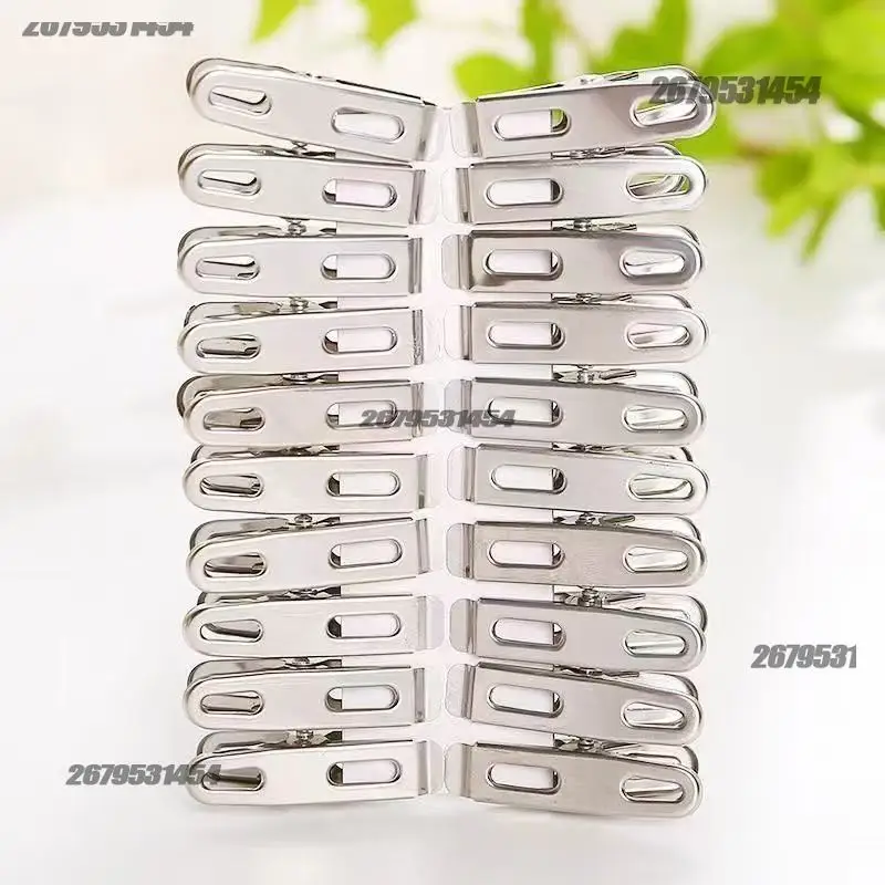 Clothespins Clothes 20/40 PCS Stainless Steel Washing Line Hang Pins Windproof Metal Clamps Windproof Clips for Sock Bathroom image 2