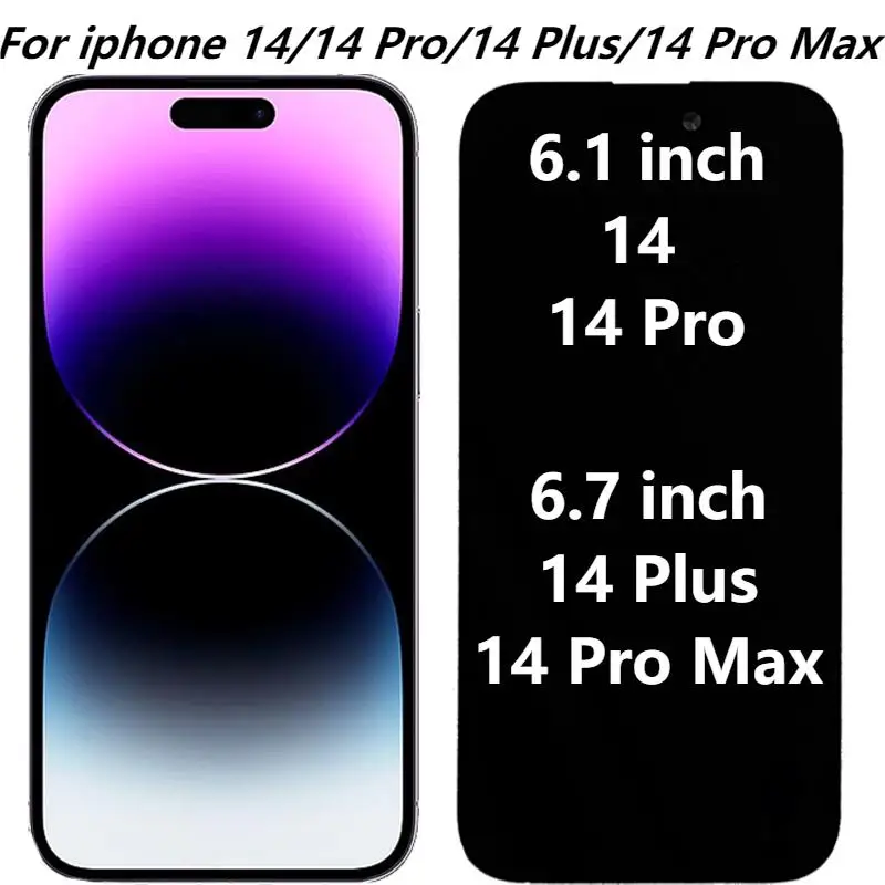 

ЖК-дисплей 6,1 дюйма/6,7 дюйма для Apple iPhone 14/14 Plus/14 Pro/14 Pro Max, сенсорный экран с дигитайзером в сборе, ремонт, замена, оригинал