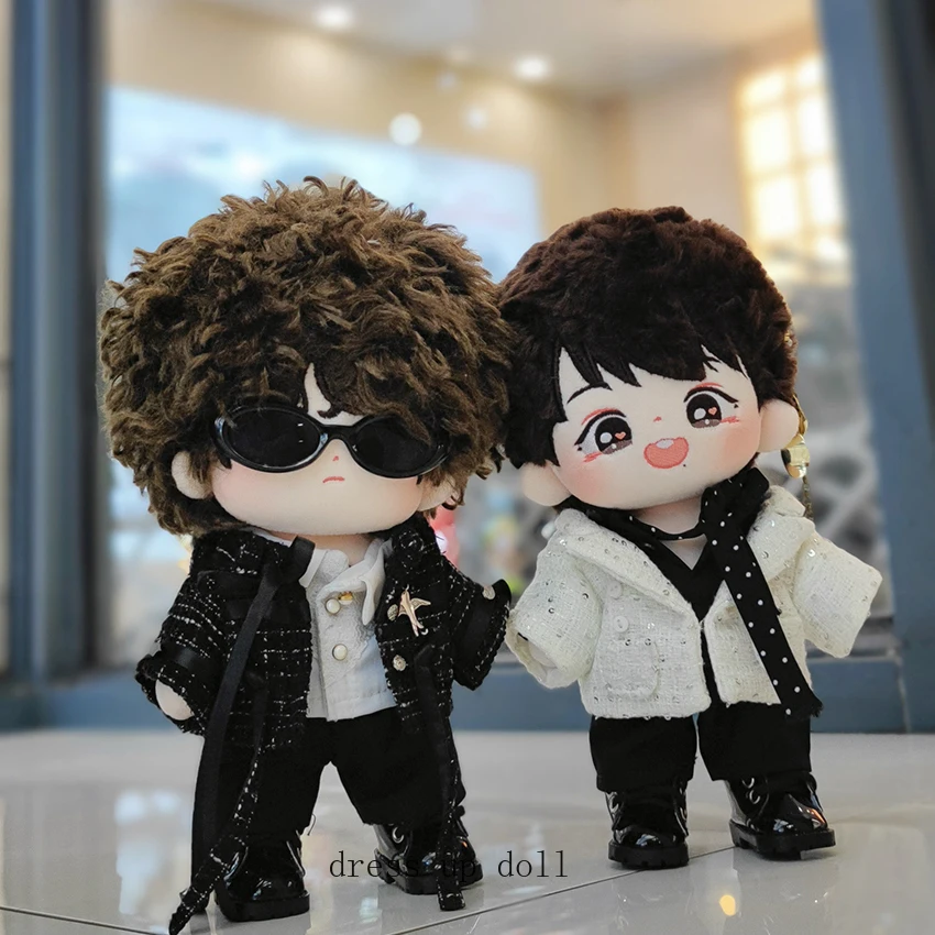 

20cm Doll's Clothes Yibo New Costume Noble Black Suit Fashion Stuffed Plushie Plush Doll Accessories Clothes Toys