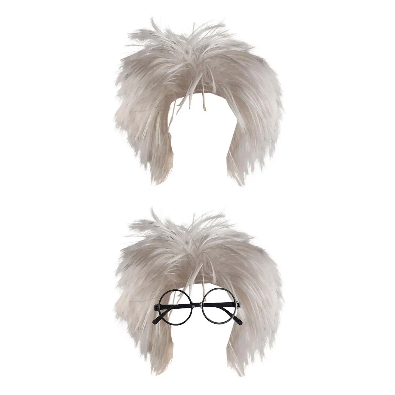 Old Man Wig Costume Accessories Dressing up Punk Crazy Physicist Wig Teens
