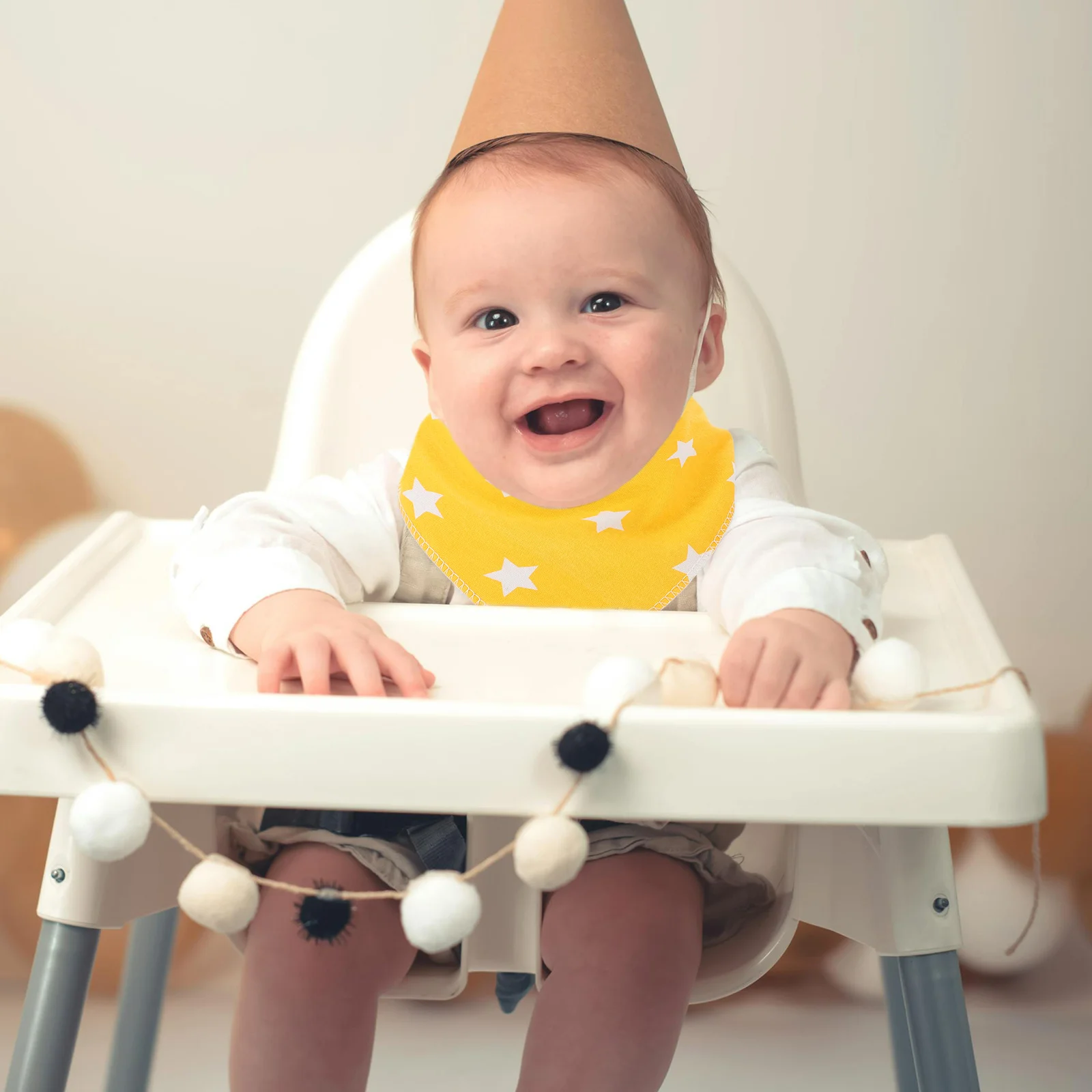 

2Pcs Baby Bandana Bib Cotton Soft Absorbent Feeding Drool Bibs Adjustable Snap Closure Newborn Infant Unisex Teething