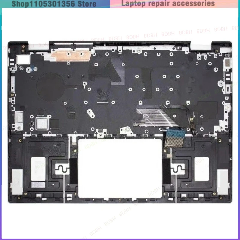 Original New US Keyboard For Inspiron 14pro 5420 5425 0Y8CK3 Palmrest Upper Cover Top Backlit Keyboard Replace Case Silver Shell