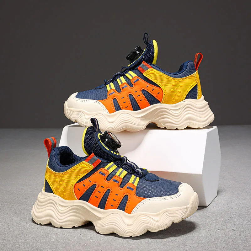 

Waterproof Children's Running Shoes Boys Girls Fashion Athletic Shoes Lace-up Casual Shoes Wear-resistant Walking Shoes for Kids