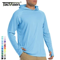 TACVASEN Camisetas con protección solar para hombre, Sudadera con capucha de manga larga, camisetas informales a prueba de rayos UV, camisetas transpirables ligeras de secado rápido para hombre