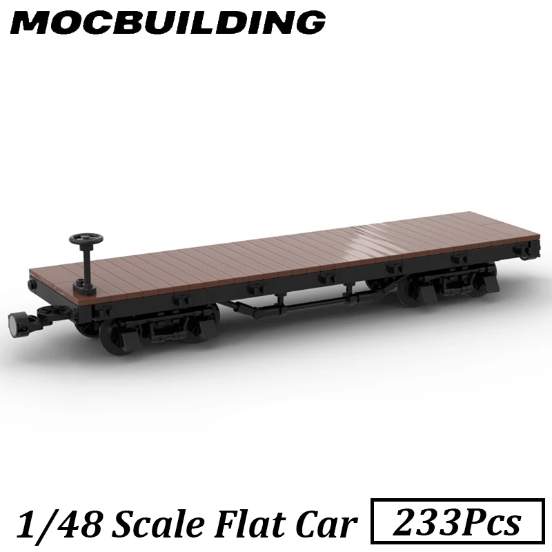 Early American Style Wooden Flat Car Vehicle Building Blocks Truck Display MOC Accessories Brick Toys Gifts Christmas