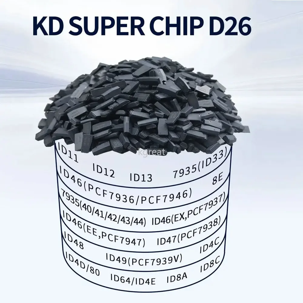 Keydiy kd super chip d26 suporte pcf7935 pcf7936 id46 id47 id48 id49 id4d id80 id64 id4e id11 id12 id13 8a 8c chip transponder
