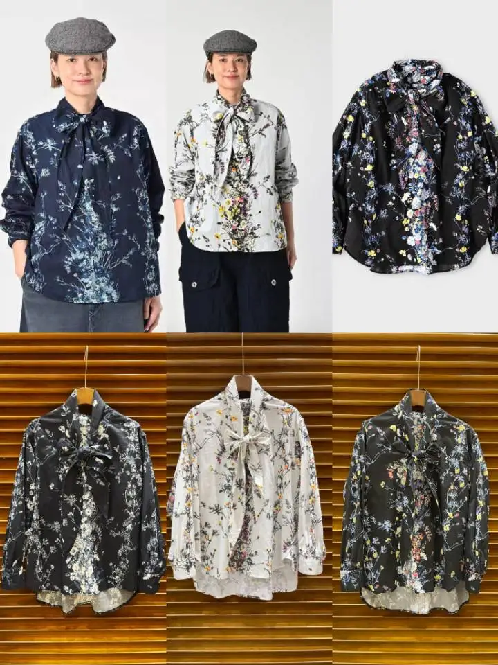 

Рубашка в японском стиле свободного кроя с длинными рукавами из чистого хлопка с принтом, женская модная повседневная универсальная рубашка с завязками, весна-лето