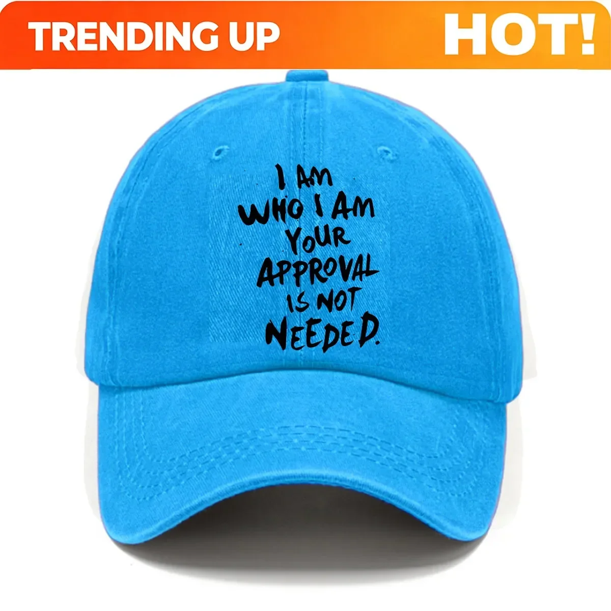 Customization Hats Washed Baseball Cap With Inspirational Quote Print, A Fresh And Retro-Style Men'S Hat, Suitable For Spring
