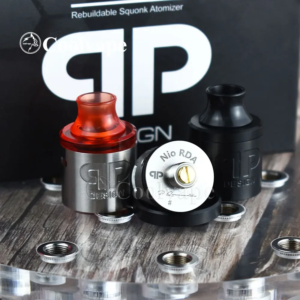WolfCoolVape QP Design Nio RDA 22mm | Single Coil Top Airflow 316SS Vaporizer Tank