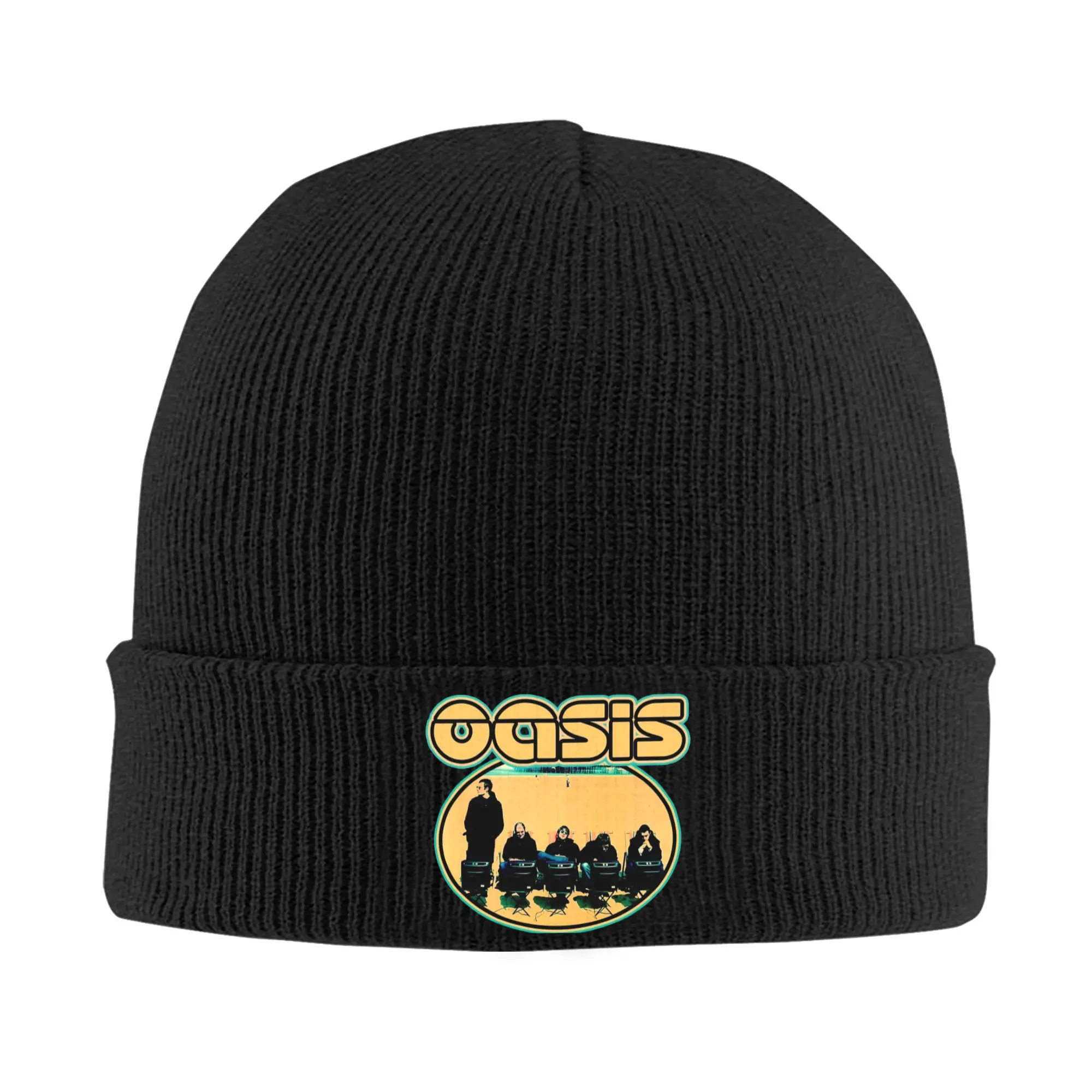 Oval Framed Britpop Music Band O-Oasis Hat Autumn Winter Skullies Beanies Ski  Caps Men Women Acrylic Knitted Hat