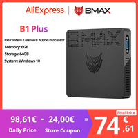 BMAX-Mini ordenador B1 Plus, procesador PC Intel Apollo Lake N3350, Windows 10, 4K, 6GB, 64GB, BT4.0, 1000M, CA, Wifi