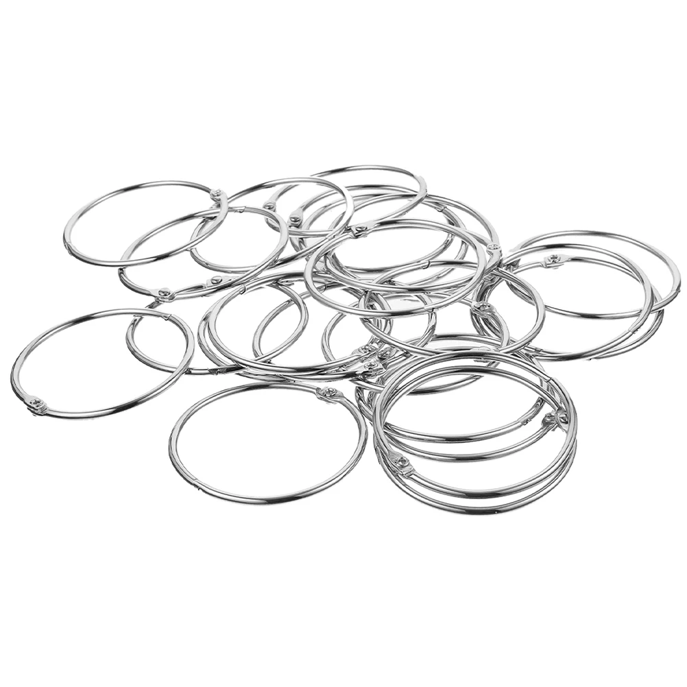 

20pcs Bath Curtain Hooks Metal Shower Curtain Rings Smooth Sliding 360 Degree Rotating Lightweight Home Use Drapery