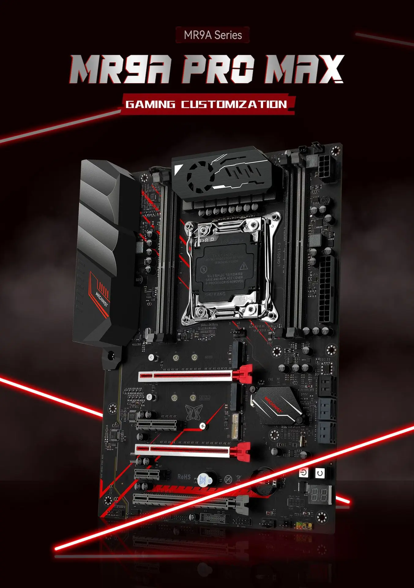 2Pcs MACHINIST X99‑MR9A PRO MAX ATX Motherboard LGA2011‑3 TPM2.0 DDR4 Xeon E5 V3 V4 NVMe SATA M.2 USB3.0