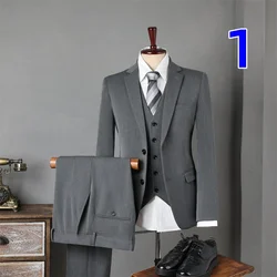 1981 suit men's full set Korean style slim fit youth formal suit groom wedding suit groom wedding dress