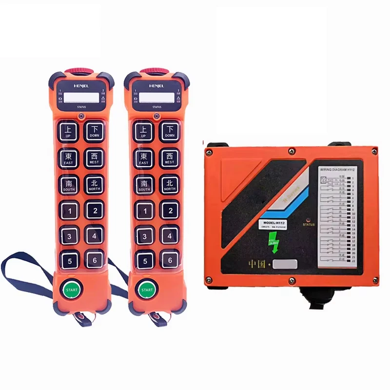 HENJEL 12-buttons Industrial Wireless Radio Crane Remote Control Switches Hoist Track Overhead Bridge Crane Switch