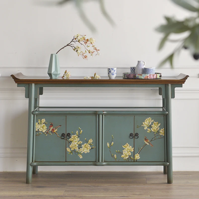 

Новые художественные цветы и птицы в китайском стиле, ручная роспись, гостевая комната, входной шкаф, декоративный буфет для хранения