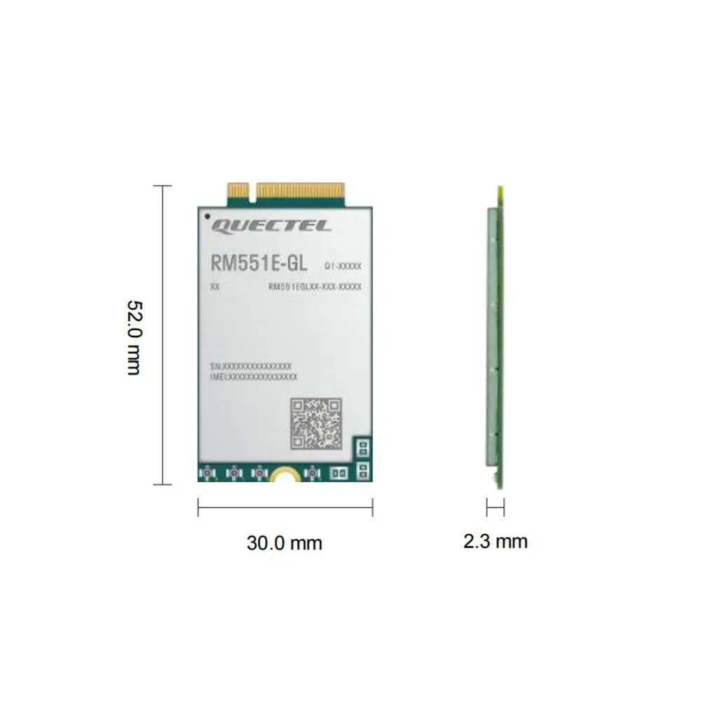 QUECTEL RM551E-GL Sub-6GHz MMWave 5G M.2 Module LTE Cat20 USB3.1 PCIe 4.0 REL17 X75 Chipest For Wireless Router CPE Monitoring