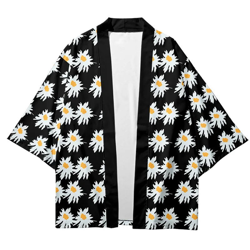 

Full Flowers Printing Clothing Traditional Haori Kimono Women Men Japanese Style Streetwear Cardigan Beach Yukata Tops