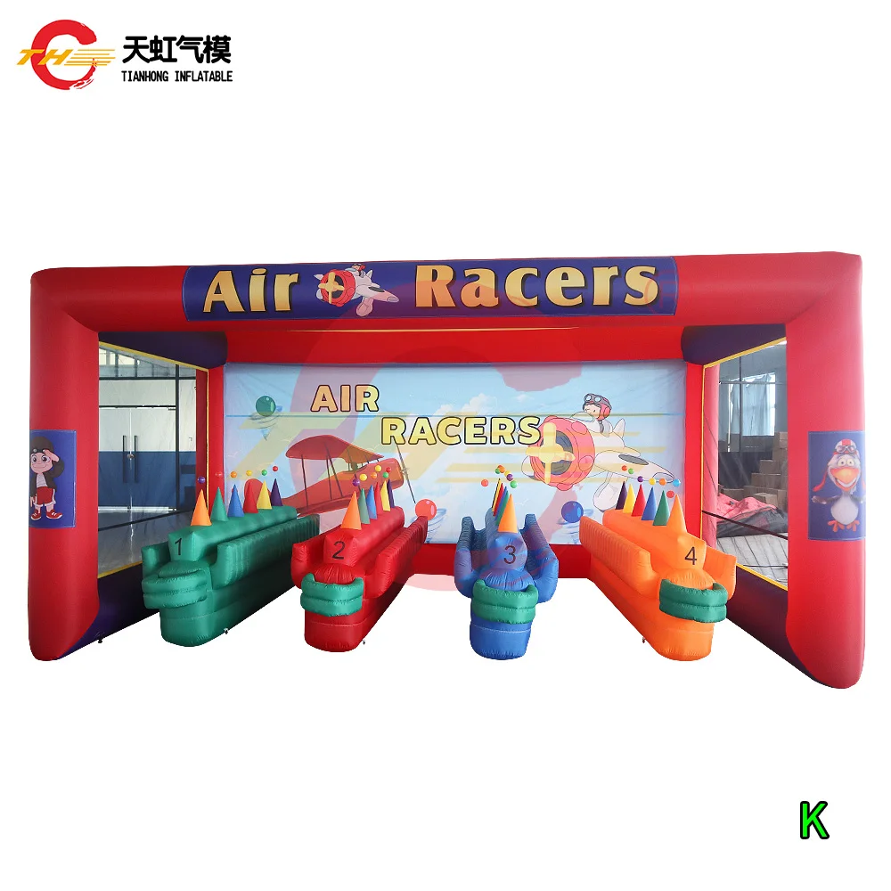 

5,5x3x2,7 мГц надувной мяч плавающая игра 4 полосы Air Racer Challenge карнавальная игра комбинированная