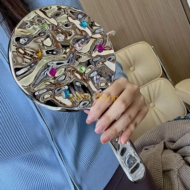 M89F エレガントなハンドヘルド化粧鏡クリアな反射ファッショナブルな美容ツール化粧鏡長期使用のため