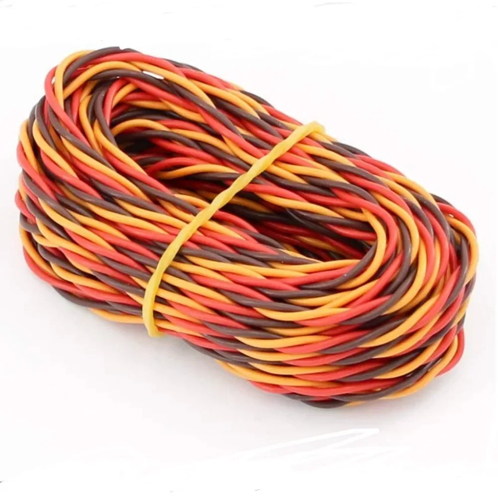 HPXGRC 1M 30/60 Core 3 ways Twist Servo Extension Cable JR Futaba Twisted Wire Lead For RC Airplane Accessories