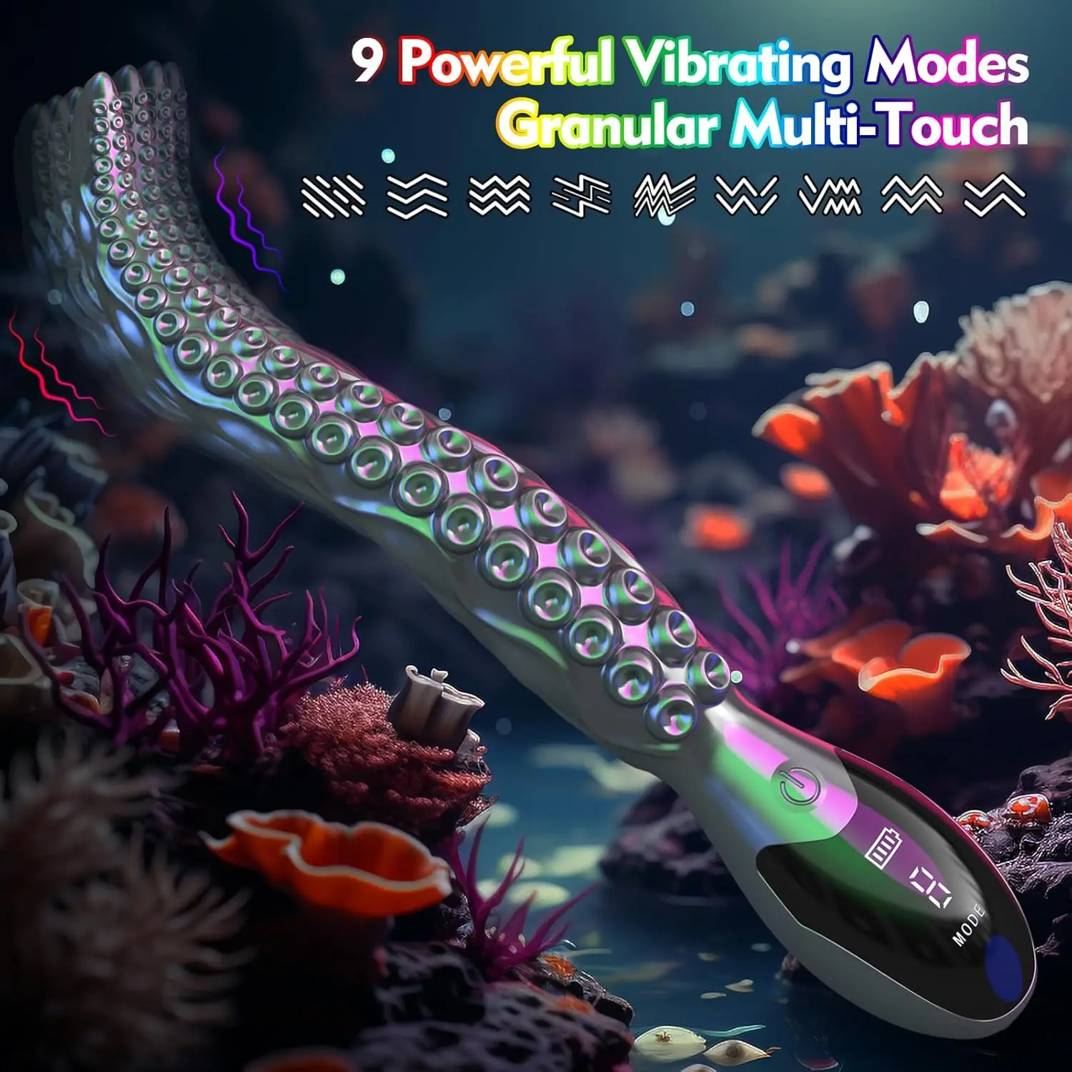 Vibrating Realistic Monster G-Spot Dildo LED Display Octopus Tentacle Clitoral Vibrator SexToy for Women Anal Vagina Stimulation