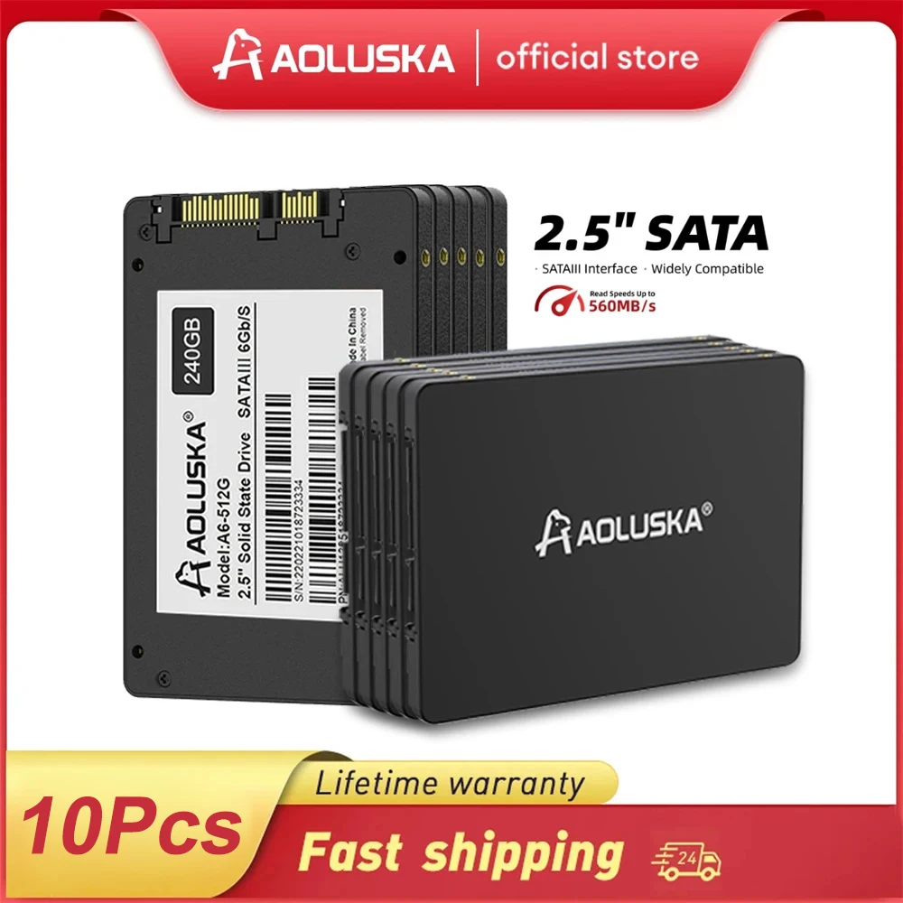 

AOLUSKA 10Pcs SSD 1TB SATA 3 2.5 HDD 1TB Solid State Drive 1 TB SSD Laptop PC Desktop Internal Hard Disk Disco