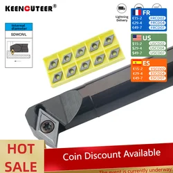 Internal Turning Tools Cutting Bar S16Q-SDWCR11 Lathe Cutter Wholesale S25S-SDWCR11 DCMT Carbide inserts CNC Holder Inner Tool