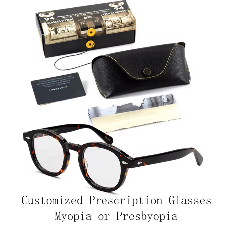 Customize Prescription Glasses Men Frame Johnny Depp Lemtosh Photochromic Anti-Blue Light Myopia Hyperopia Round Eyeglasses