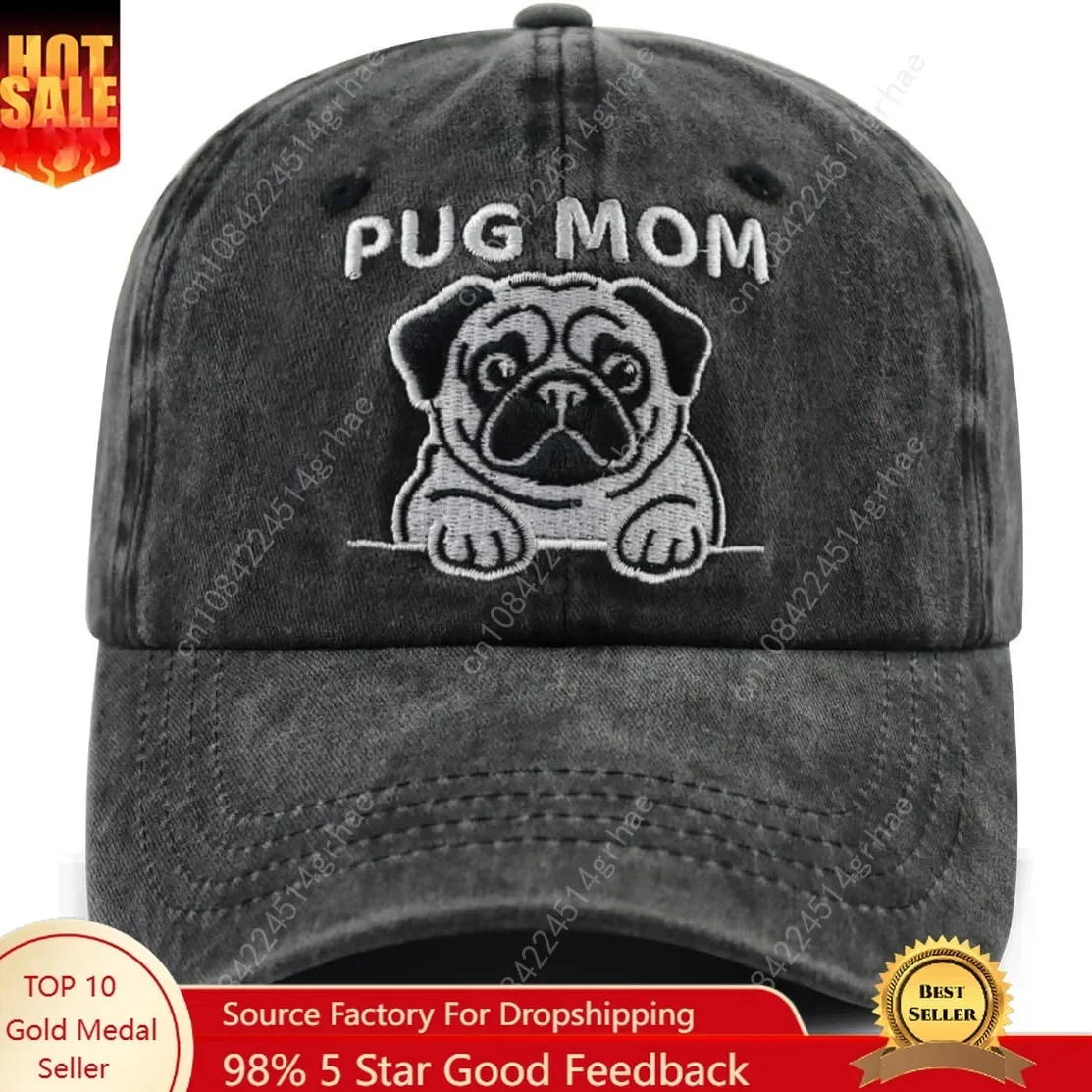 

Dog Lover Hat for Men Women, Funny Adjustable Embroidered Cotton Pug Mom and Dad Baseball Cap