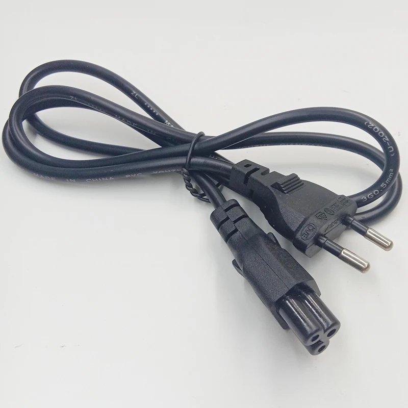 Euro EU European Plug IEC C5 Cloverleaf Laptop Power Adapter Cord Extension Cable For Dell HP Lenovo Notebook PC Monitor 1M