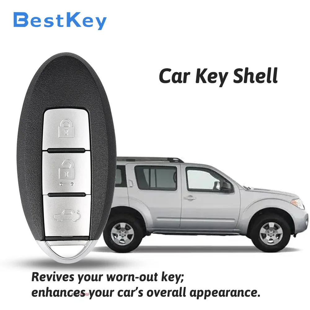 Best Key Replacement Smart Fob Case 3 Button Empty Repair Housing for Nissan Rogue Maxima Versa Sedan SUV