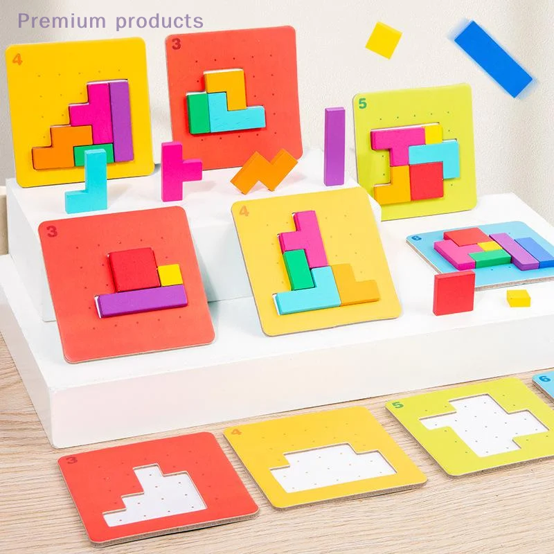 1 مجموعة Tangram ألعاب الرياضيات ثلاثية الأبعاد شخصين التفاعلية سطح المكتب لغز لعبة اللبنات مجلس لون شكل لعبة للأطفال الهدايا #4