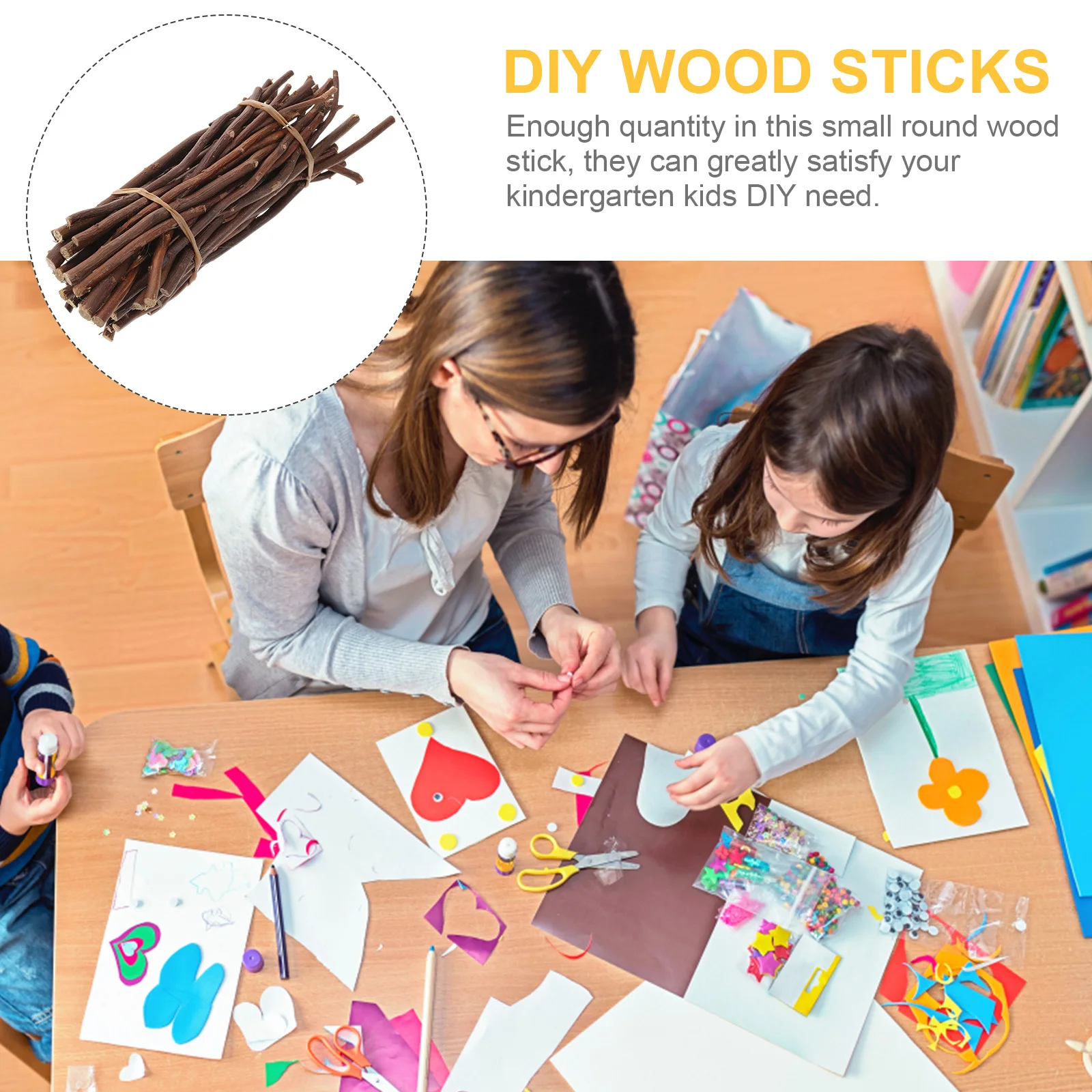 

50Pcs Natural Wood Twigs Sticks DIY Crafts Photo Props Handicraft Decoration Accessories Wood Craft Material for Projects