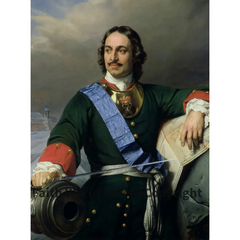 wholesale oil painting # Good quality TOP art # Russian emperor Peter the great OIL painting ON CANVAS- 32 inches large