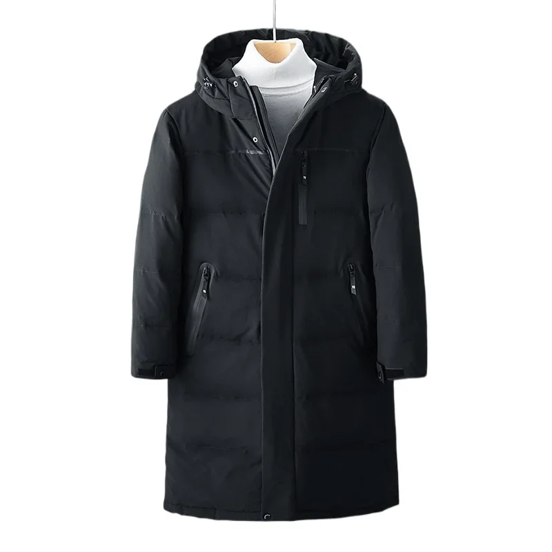 Men Winter Long Down Coats New Male Hooded Casual White Duck Puffer Jackets Quality Man Outdoor Windproof Warm Jackets Clothing