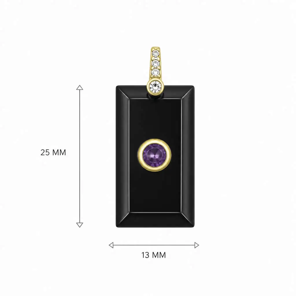 13x25mm Rectangle Natural Gemstone Pendant Amethyst Rose Quartz Gold Plated Chakra Healing Crystal Necklace Jewelry Making Gift