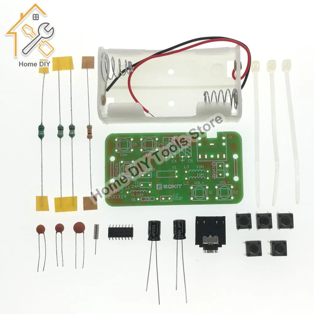 DIY Kit FM Stereo Radio Receiver Module Adjustable 76-108MHz Wireless Receiver DIY Electronic Production Training Welding Skills