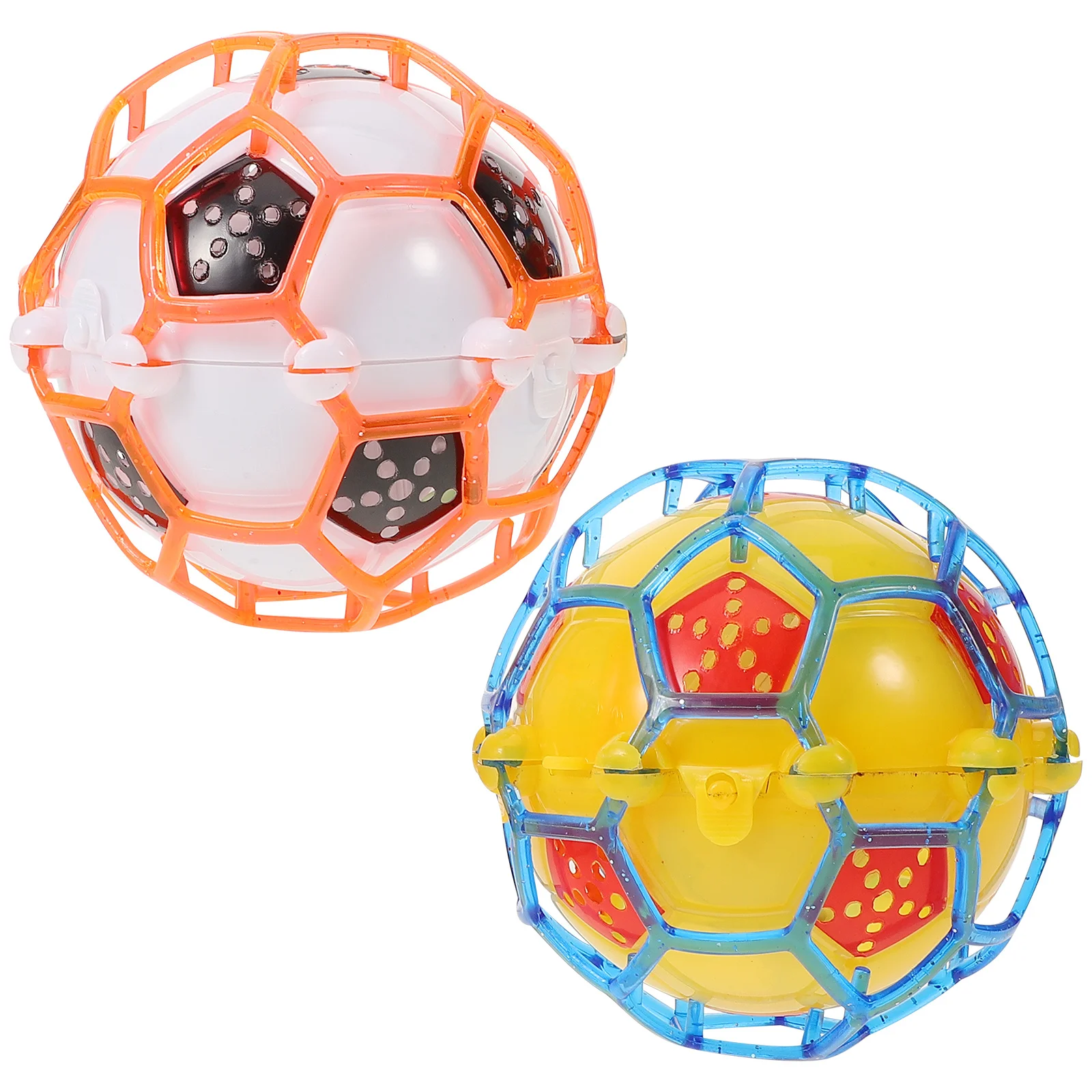 2 pçs elétrico luminoso futebol crianças sem olho atraentes saltando bola musical indoor ao ar livre jogar prático