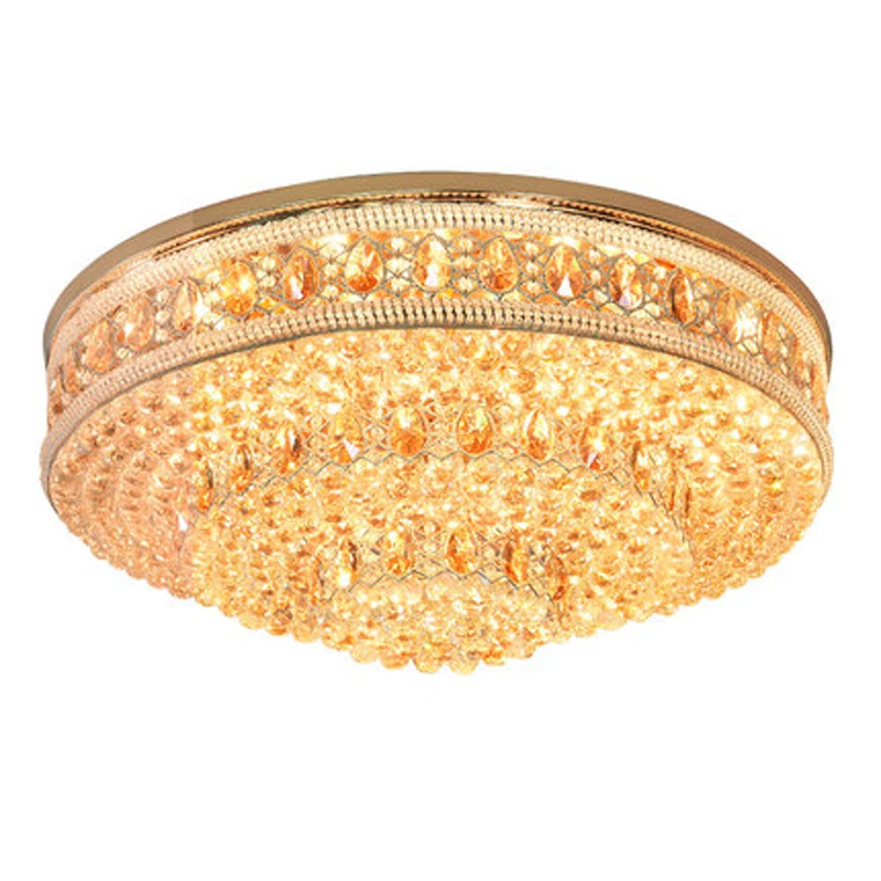 Shining Crystal Ceiling Lights Fixture LED Modern Ceiling Lamps American Luxurious Round Living Room Foyer  Home Indoor Lighting