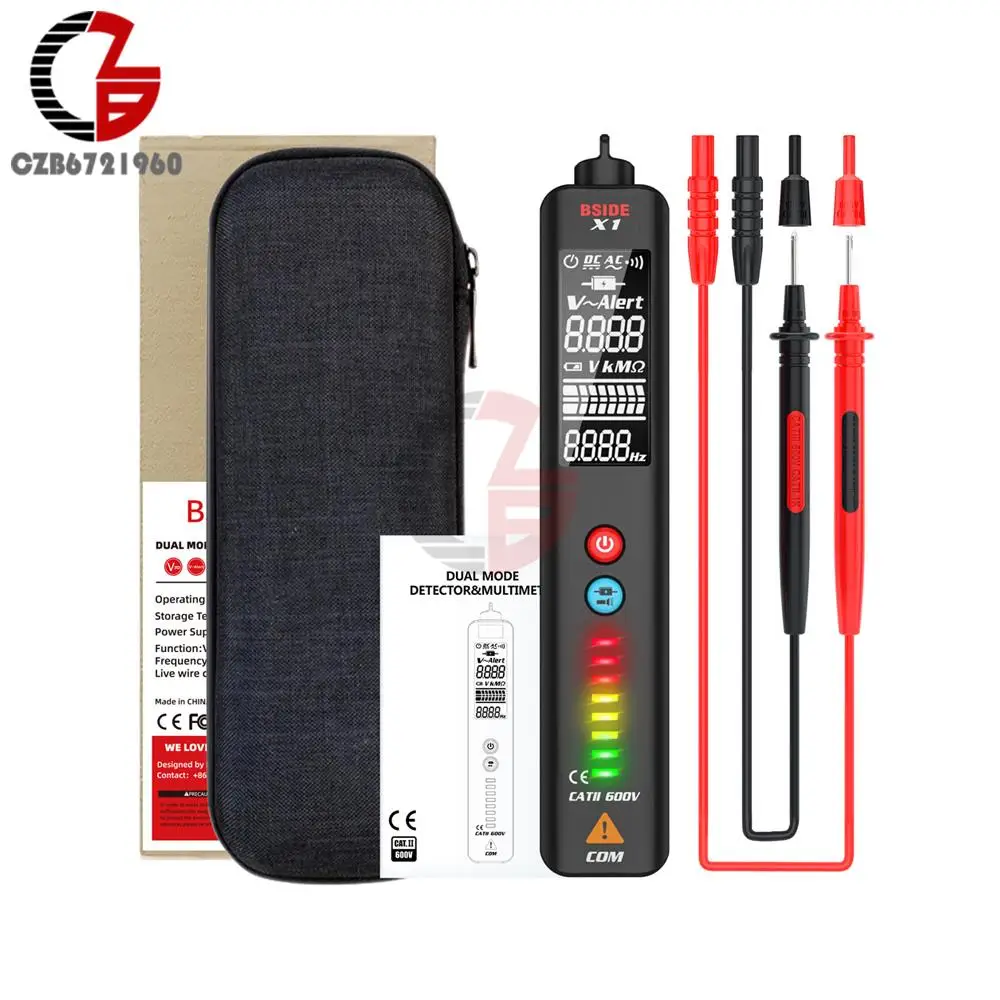 

4 in 1 Digital Multimeter Pen Type Meter DC AC Voltmeter Auto Range Voltage Resistance Continuity NCV Hz Non Contact Tester Tool