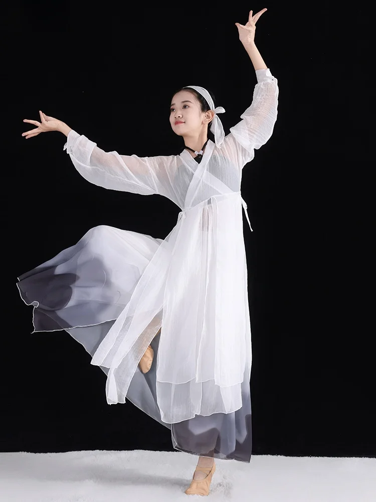 

Elegant Classical Dance Performance Costume for Girls Children Lightweight Drifting Skirt Traditional Chinese Style Dancewear