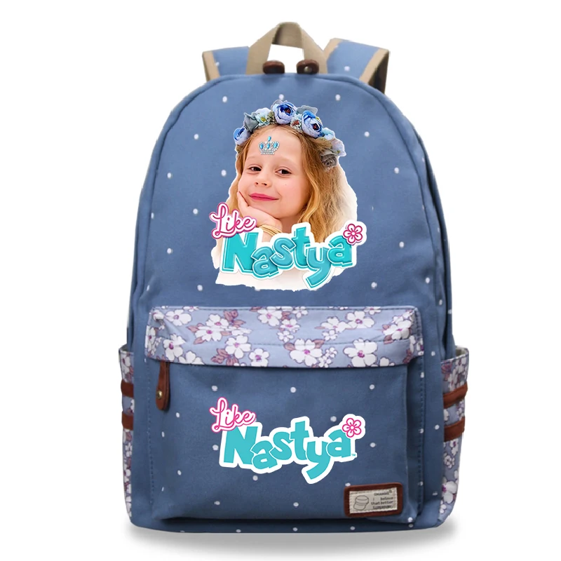 Students Like Nastya Prints Backpack Kawaii Girl Pattern Bookbag High Capacity Floral Laptop School Bags Female Travel Knapsack