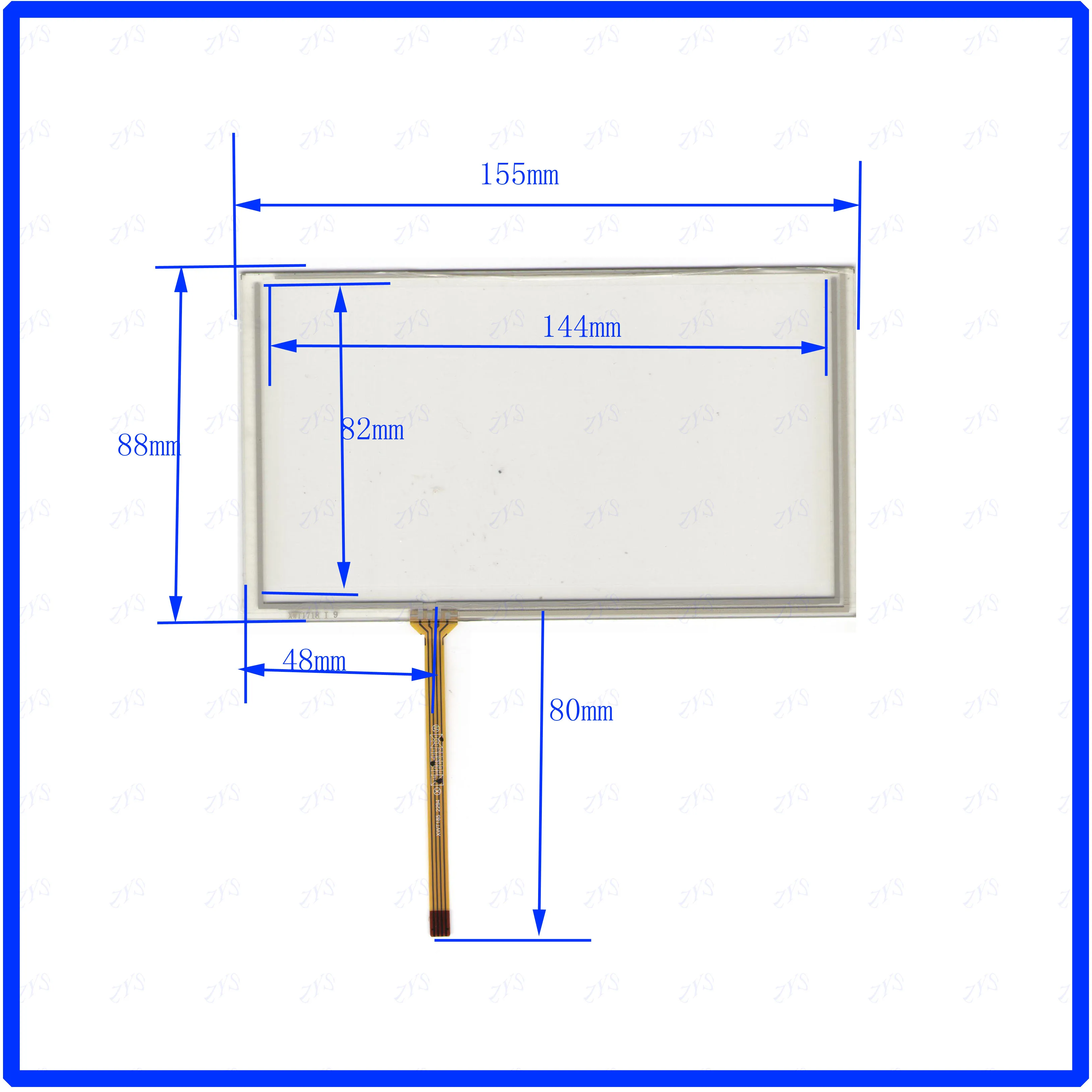 

50PCS/LOT XWT1718 6.2Inch 155*88mm 4Wire Resistive TouchScreen Panel Digitizer for GPS CAR this is compatiblompatible 155*88