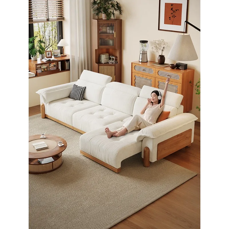 

Электрический диван-кровать для гостиной, небольшая квартира, новый многофункциональный телескопический японский кремовый стиль