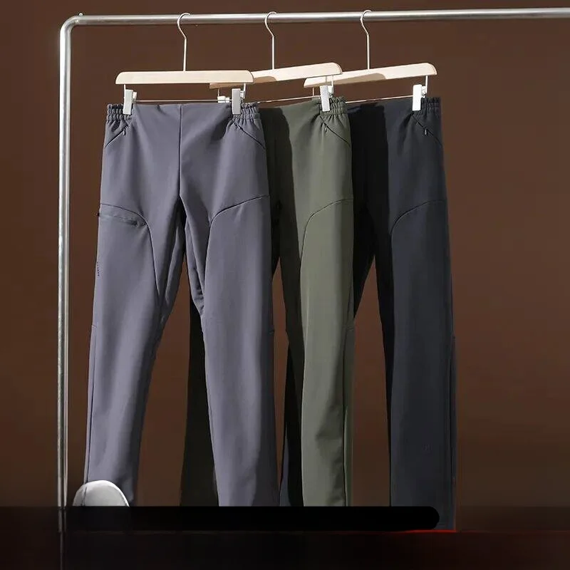 

Men's Thiened Soft ell Casual Pants Windproof Warmth Autumn Winter Straight Leg Pants Comfortable Breathable Polyester Nylon