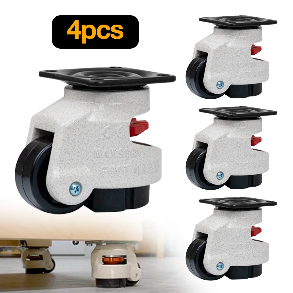 

For Workbench Table, Electric Equipment,Vending GD-40F Retractable Leveling Machine Caster, Telescopic Top Plate Leveling Wheel