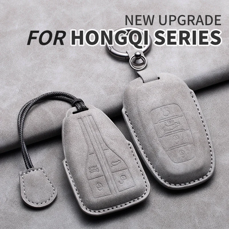 Funda de cuero suave para mando a distancia de coche, funda para llave de coche Hongqi HS5 H5 H9 HS7 H7 L5 HS3 L9, accesorios