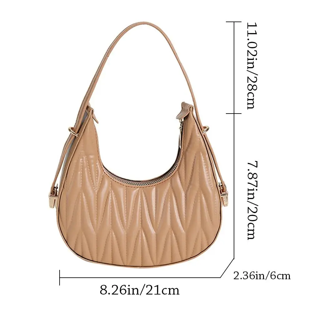 Fashion Women Casual Shoulder Bags Solid Color PU Leather Tote Bags Female Handbags Underarm Pouch