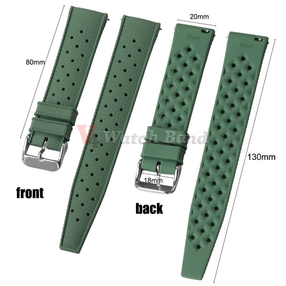 20mm 22mm Premium Grade Tropical Silicone Watch Band Universal Sports Strap Waterproof Diving Bracelet Tropic Smart Watch Straps view 5